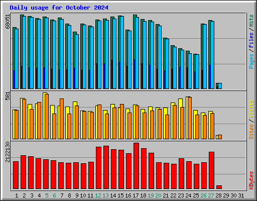 Daily usage for October 2024